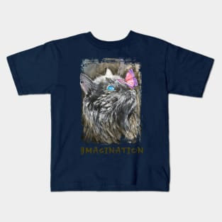 cat and  butterfly, imagination Kids T-Shirt